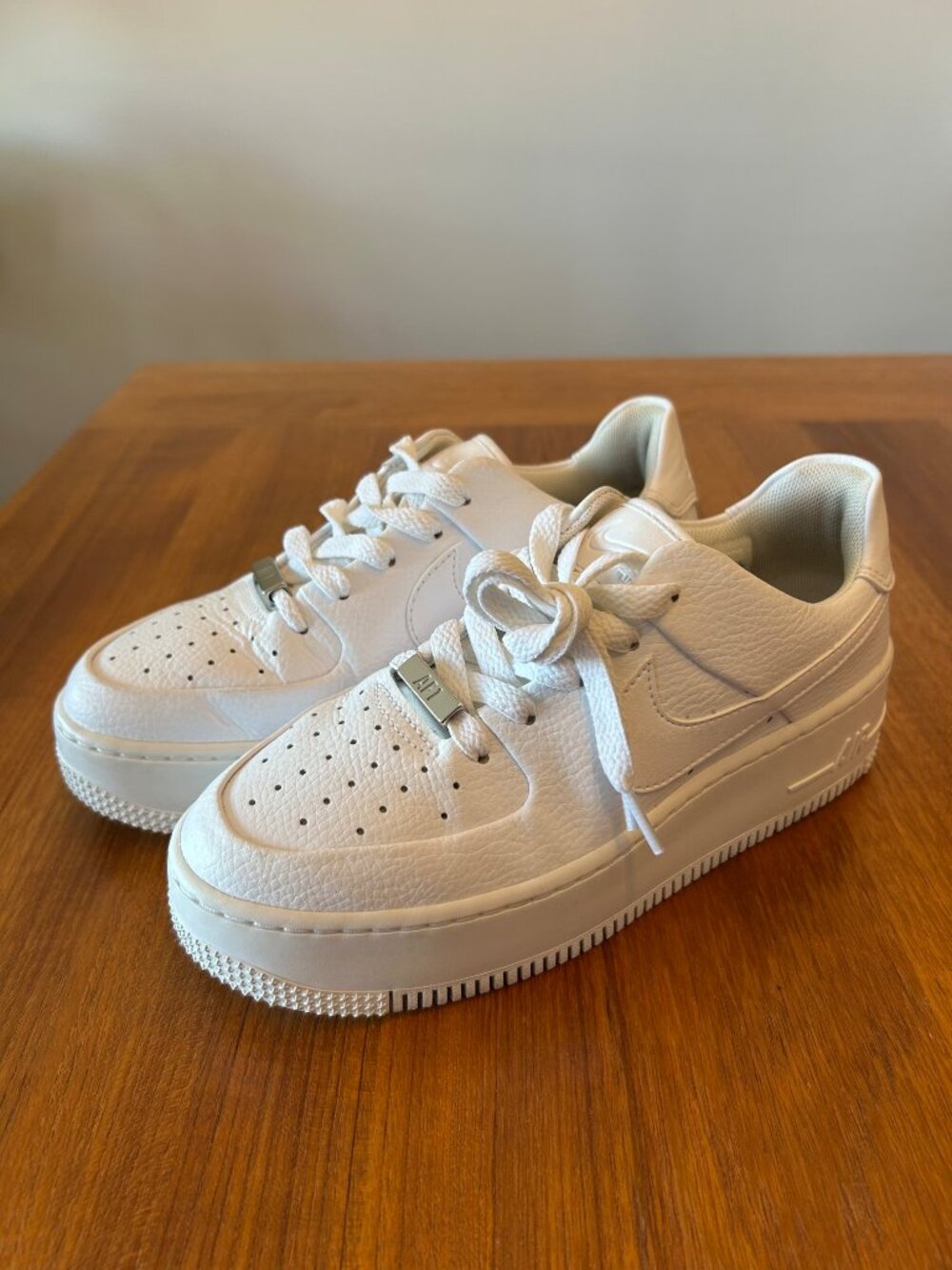 Nike Air Force 1 Sage Low "Triple White" Genuine Leather Sneakers